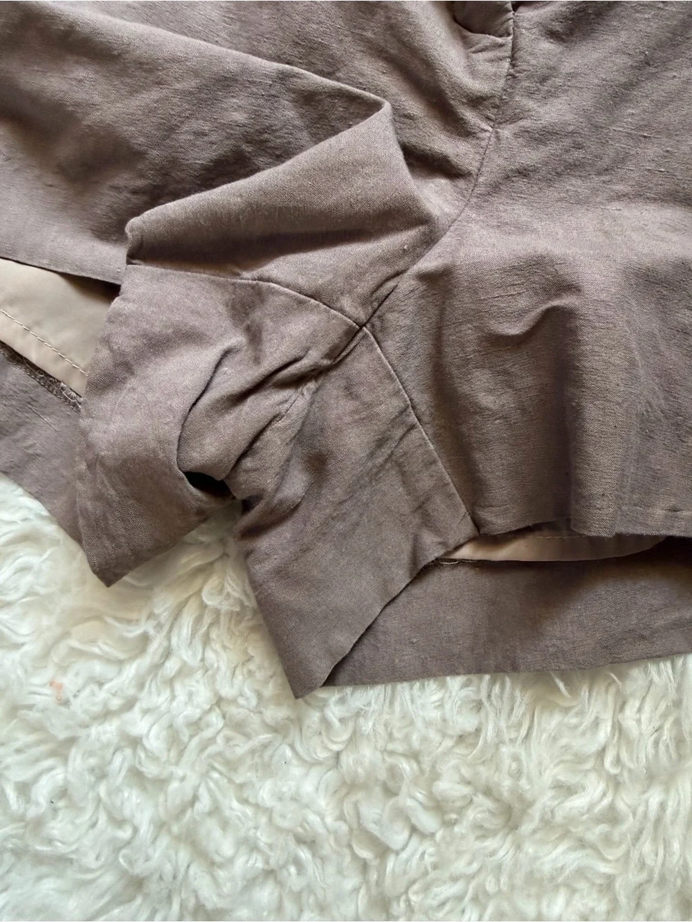Aritzia Babaton High-Rise Chino Shorts Sable Brown Lined 10